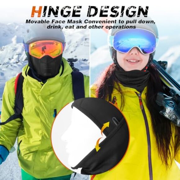 Thermal Fleece Balaclava Ski Mask Windproof Full Coverage Unisex Winter Face